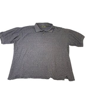 Vintage Y2K Robert Stock Geometric Knit Blue and Gray Polo Men's Size XL